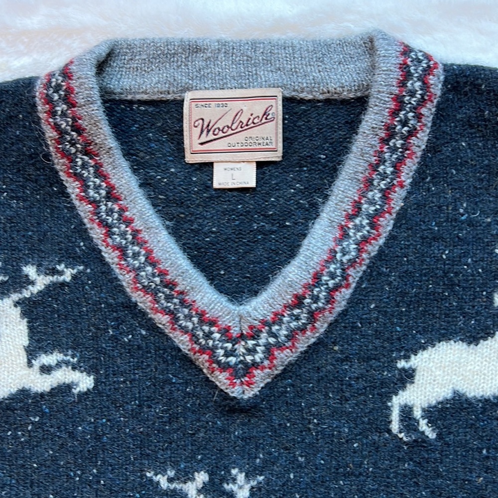 Vintage Woolrich (Ugly) Christmas Reindeer‎ Sweater - Picture 3 of 5